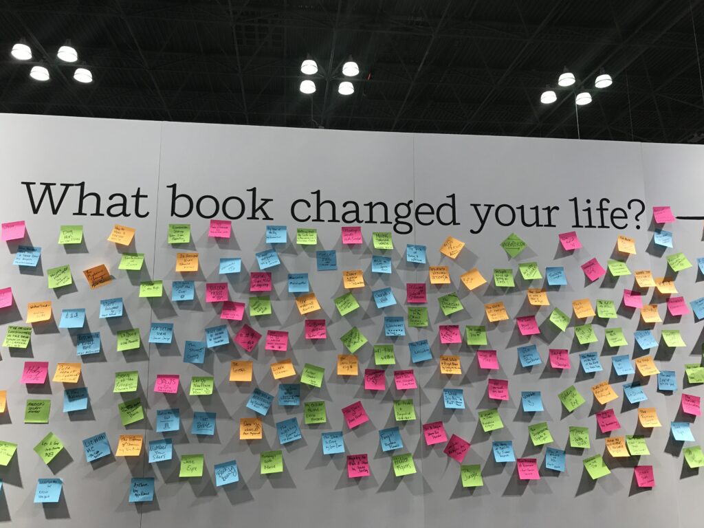 What book has changed your life display at BookExpo America