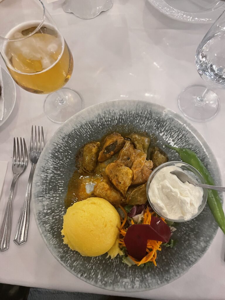 polenta and cabbage rolls in romania