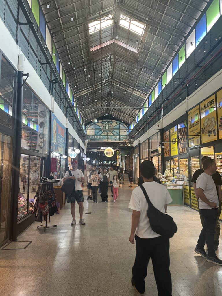 The inside architecture of the san telmo market in buenos aires